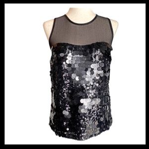 New Robert Rodriguez Sheer Sequins top and Paillettes in Silk